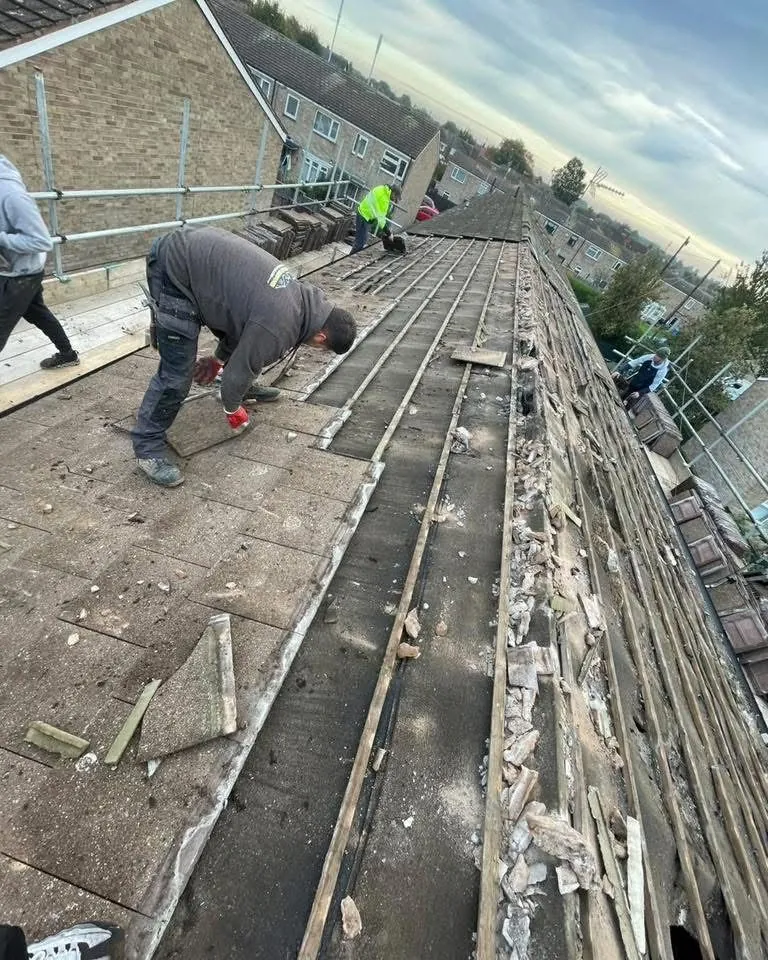 Roof strip and re-felt in progress in Mousehole