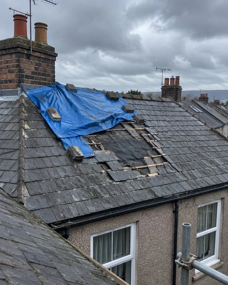 Storm damage and insurance work in Mousehole